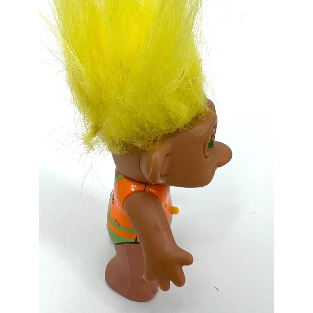 Vintage Soma Lucky Troll Doll Yellow Hair Yellow Eyes Interactive Eyes Light Up